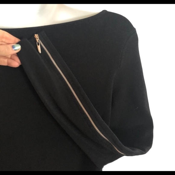 VTG Cache Black Dressy Sweater LS Zip Sleeve Sz. M Classy Elegant Dressy Work - Picture 2 of 5